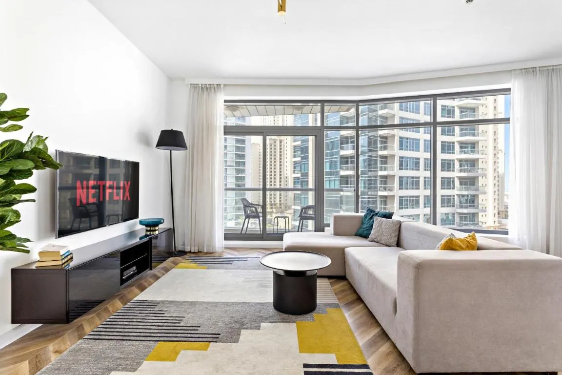 Image of Deluxe Apartment with Full Marina View, 5 min from JBR Beach and Dubai Marina Mall